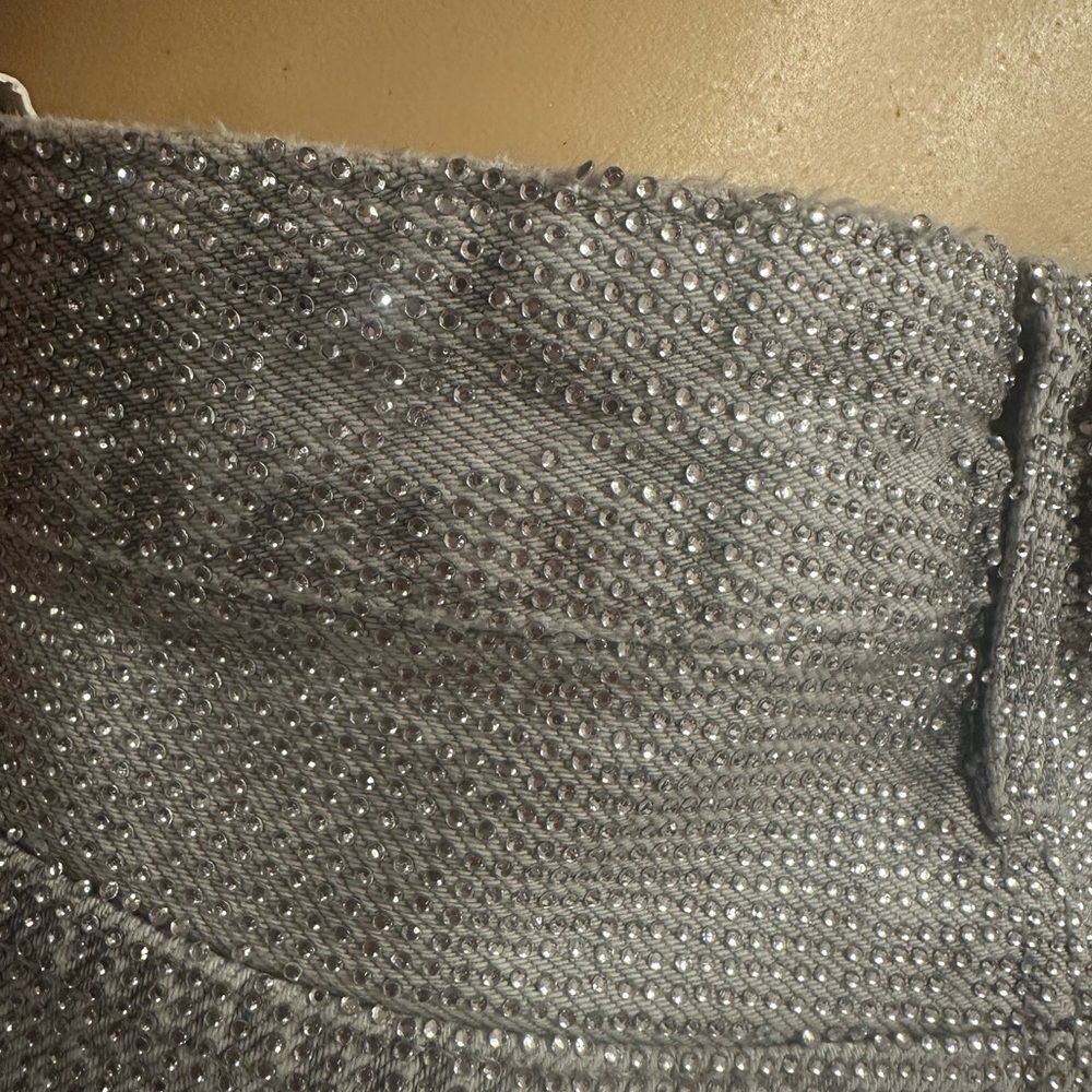 Zara Silver Sparkle Straight-Leg Jeans - Picture 5 of 8